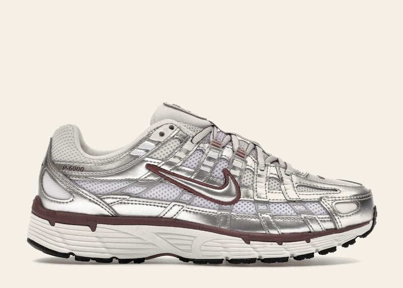 Nike P-6000 White Metallic Silver Tattoo (Women's)