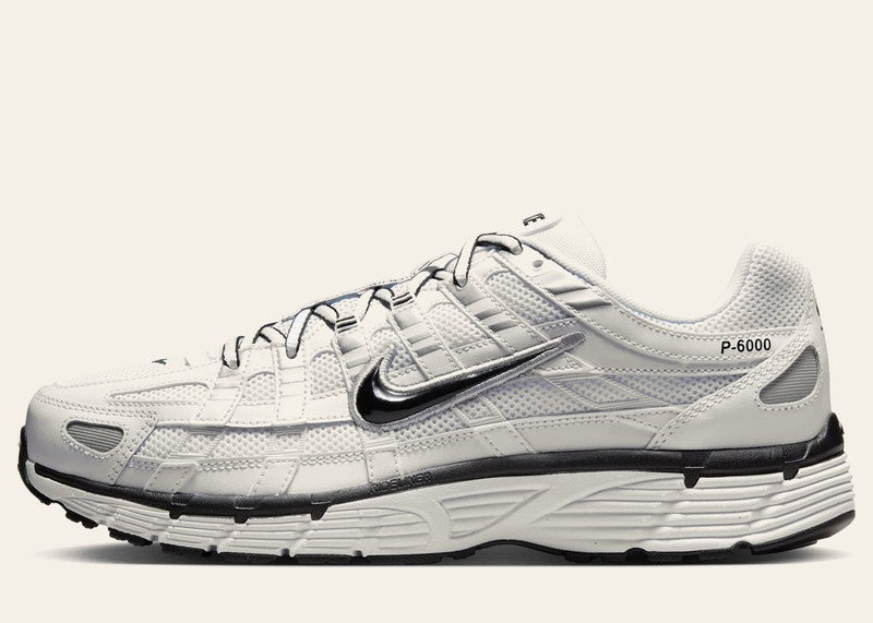 Nike P-6000 White Metallic Silver Black