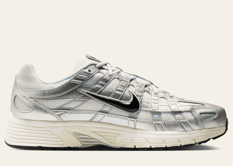 Nike P-6000 White Metallic Silver Flat Silver Black