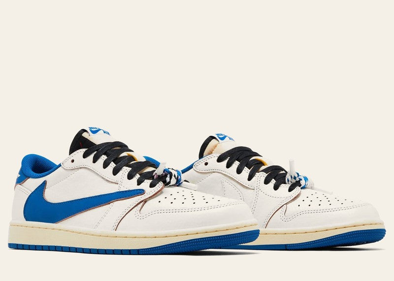 Air Jordan 1 Low OG SP Fragment x Travis Scott Sail Military Blue