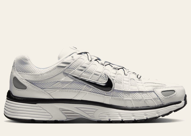 Nike P-6000 White Metallic Silver Black