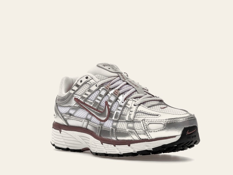 Nike P-6000 White Metallic Silver Tattoo (Women's)