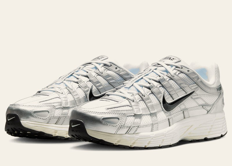 Nike P-6000 White Metallic Silver Flat Silver Black