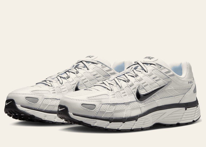 Nike P-6000 White Metallic Silver Black