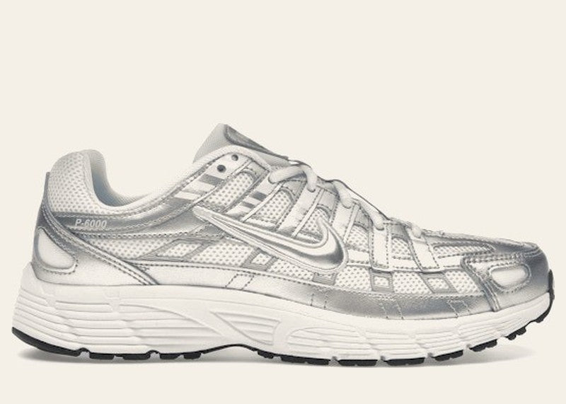 Nike P-6000 White Metallic Silver (GS)