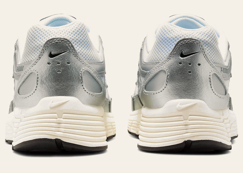 Nike P-6000 White Metallic Silver Flat Silver Black