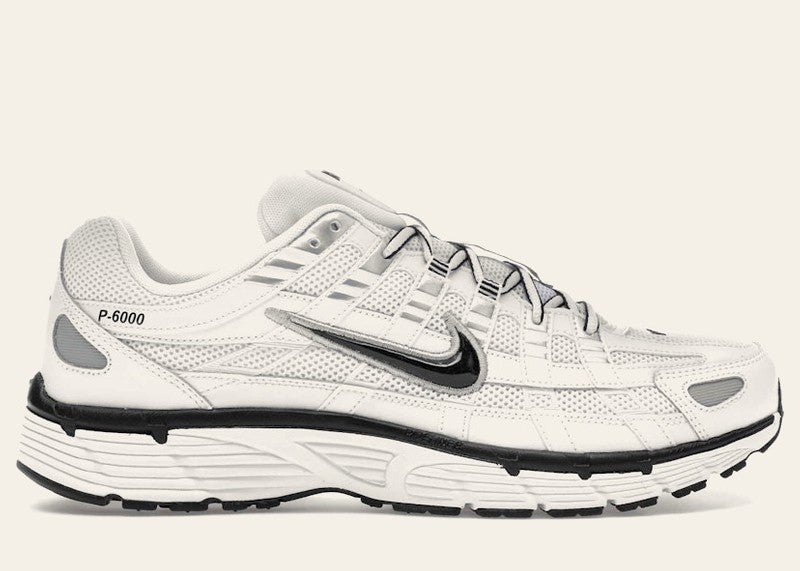 Nike P-6000 White Metallic Silver Black