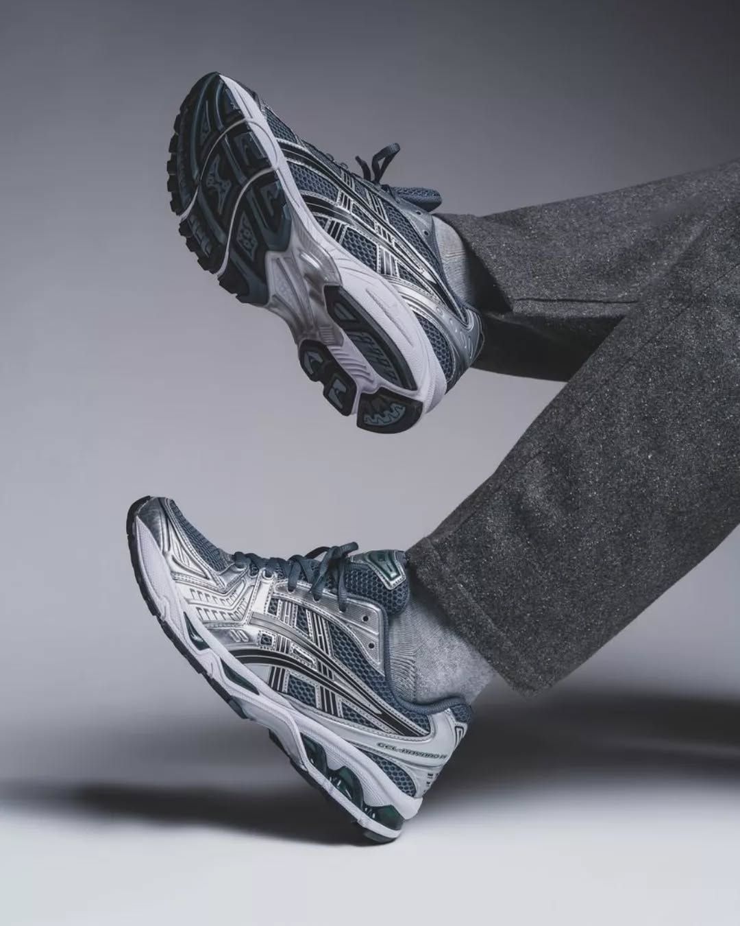 ASICS Gel-Kayano editorial on-foot styling